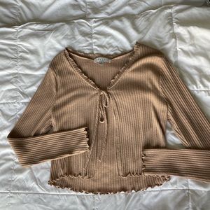 Tan open front top